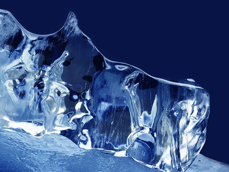 Textured ice on blue background