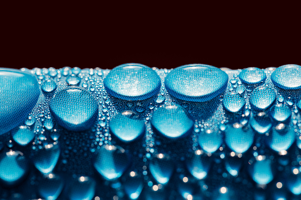 water drops on fabric