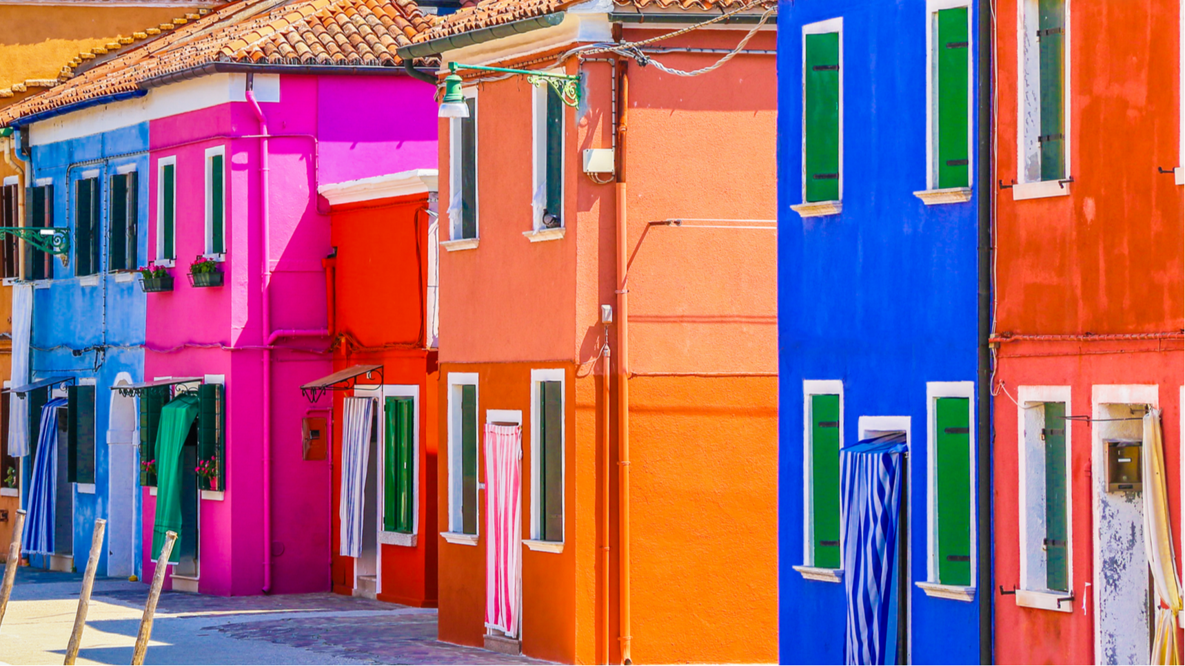 brightly painted buildings